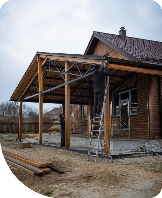 Пристройка навеса к дому и участку в Ессентуках под ключ