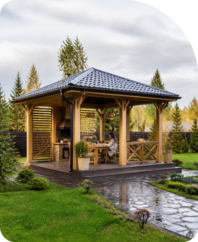 Беседка для дачи в Ессентуках по цене от 122364 р. | РадиДОМА-Ссн